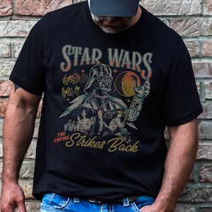 Star Wars Darth Vader Empire Strikes Back Retro Crewneck Sweatshirt with Luke Skywalker, Han Solo and Princess Leia