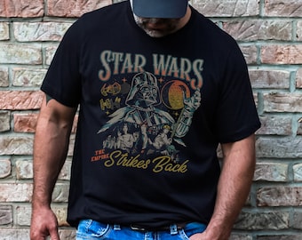 Star Wars Darth Vader Empire Strikes Back Retro Crewneck Sweatshirt with Luke Skywalker, Han Solo and Princess Leia