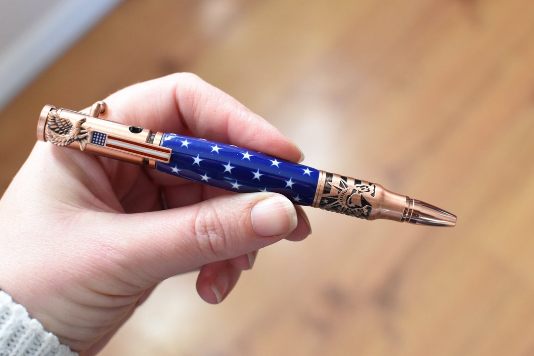Statue Of Libety Flag Bolt Action Antique Coppe Pen Kit