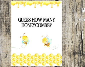 Printable Baby Shower Games Guess How Many Honeycombs Mommy - Etsy