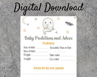 Halloween Baby Shower Game, Predictions and Advice (PDF)