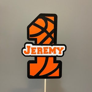 Basketball 1st birthday cake topper, first birthday, slam dunk, game time, rookie of the year, 1st year highlights, sports cake, smash cake