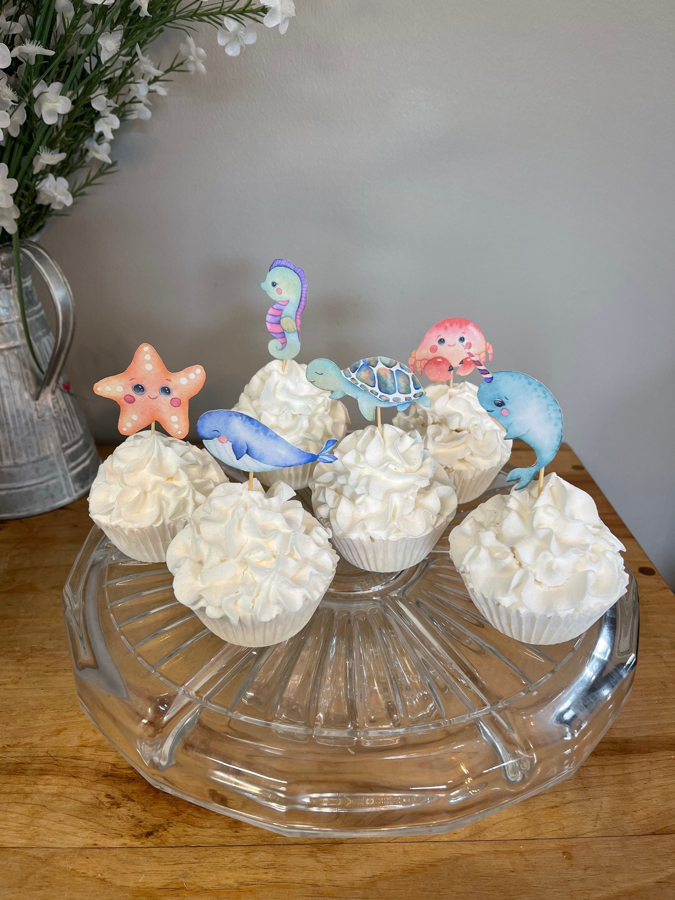 Under the Sea cupcake toppers oneder the sea birthday baby shower under the sea party decorations occasion baby girl baby boy