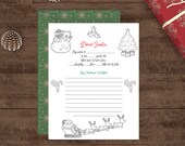Dear Santa Letter Printable Coloring Page Digital Download - Etsy