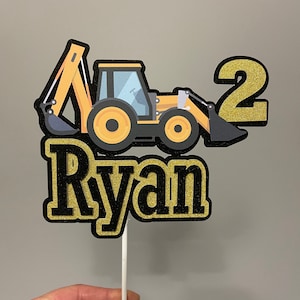 Construction cake topper, bulldozer, excavator, construction truck birthday, boy birthday, trucks