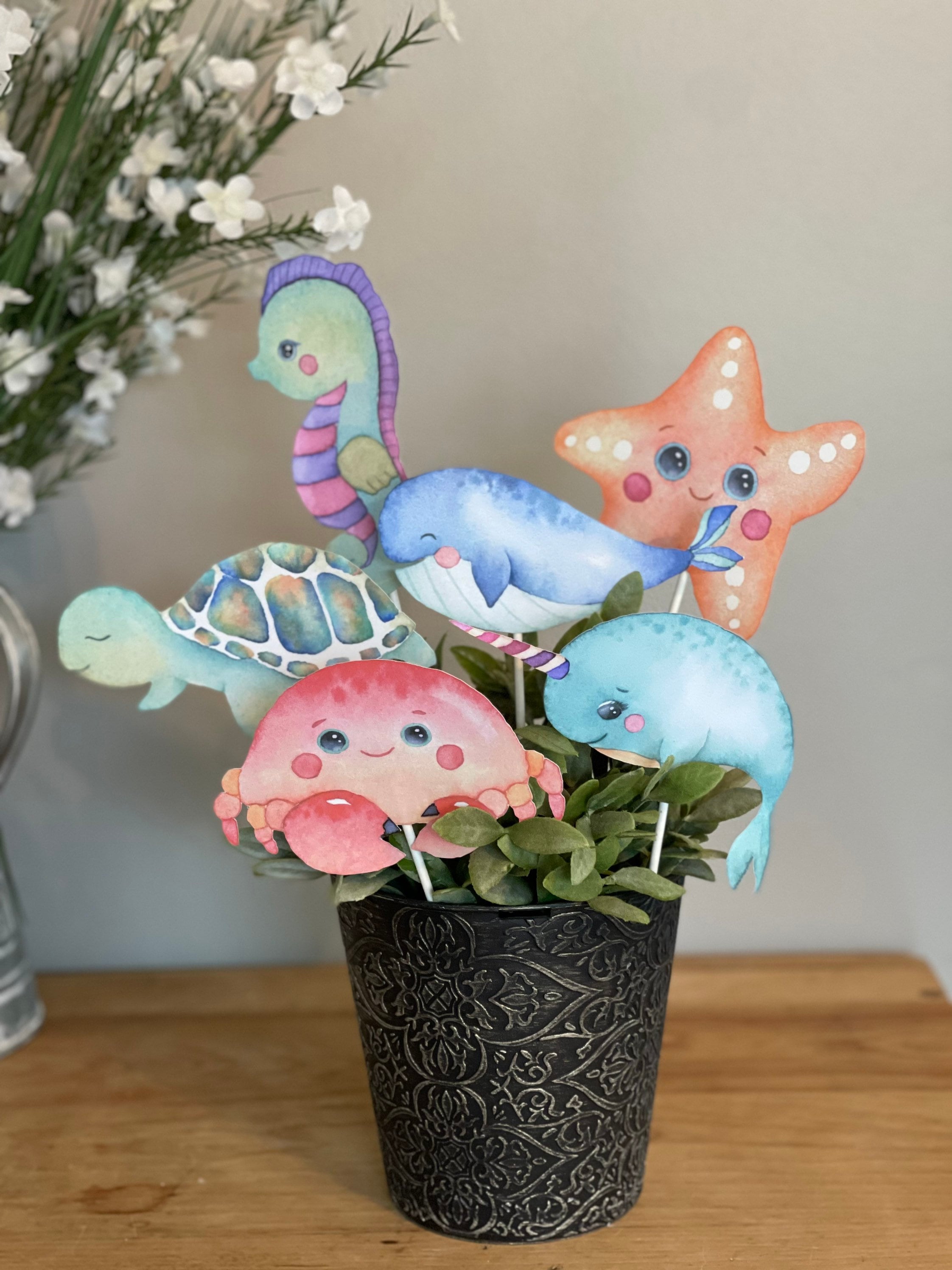 Under the Sea Party Decorations, Baby Shower, Oneder the Sea, First  Birthday, Under the Sea Three, Party, Ocean, Baby Shower Center Pieces 