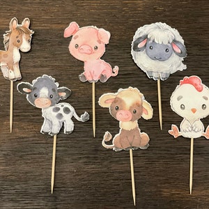 Farm animal cupcake toppers, farm baby shower, farm birthday, decorations, occasion, farm girl, farm boy, barnyard