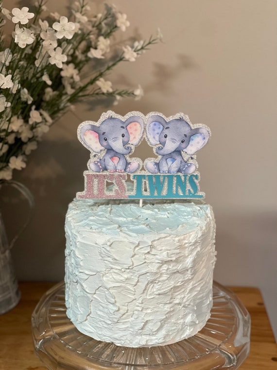 It's Twins Cake Topper, Boy Girl Twins, Baby Shower, Baby