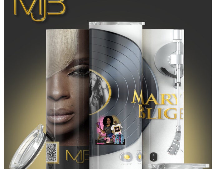 Mary J Blige Inspired 20 Skinny Customized Stainless Steel Tumbler for all of the Mary J Lovers