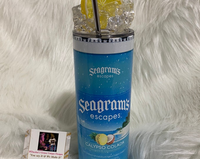 Seagrams Escapes Inspired 20oz Tumblers with Decorative Lid