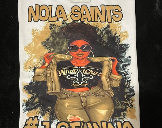 Number 1 Stunna Black Chick Black and Gold T-Shirt