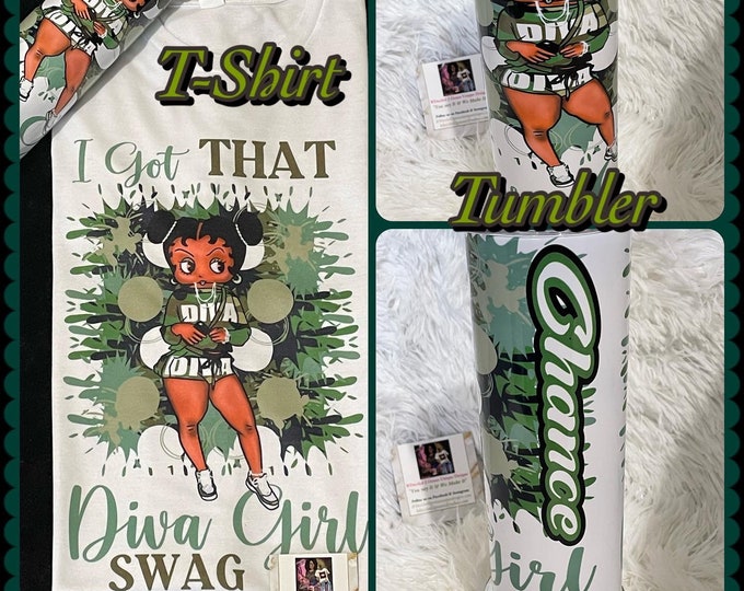 I Got That Diva Style Swag Betty Boop Customized T-Shirt and Tumbler Set