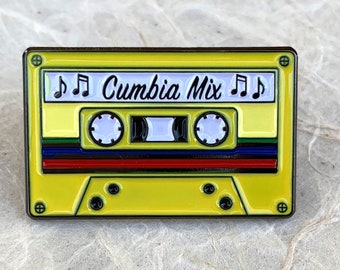 Cumbia Mix Cassette Tape Pin, Cumbia Enamel Pin, Cumbias, Cumbia, Music, Cassette Tape