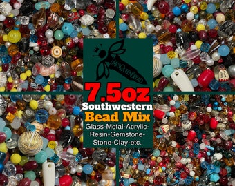 Southwestern Bead Mix 7.5oz Beads Glass Clay Acrylic Bead Soup