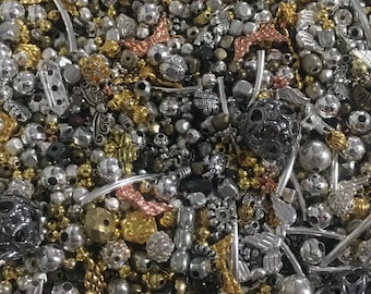 2oz All New Metal Spacer Bead Soup Mixed lot {->100s} Beads Loose Mixed Shapes, Sizes & Metal