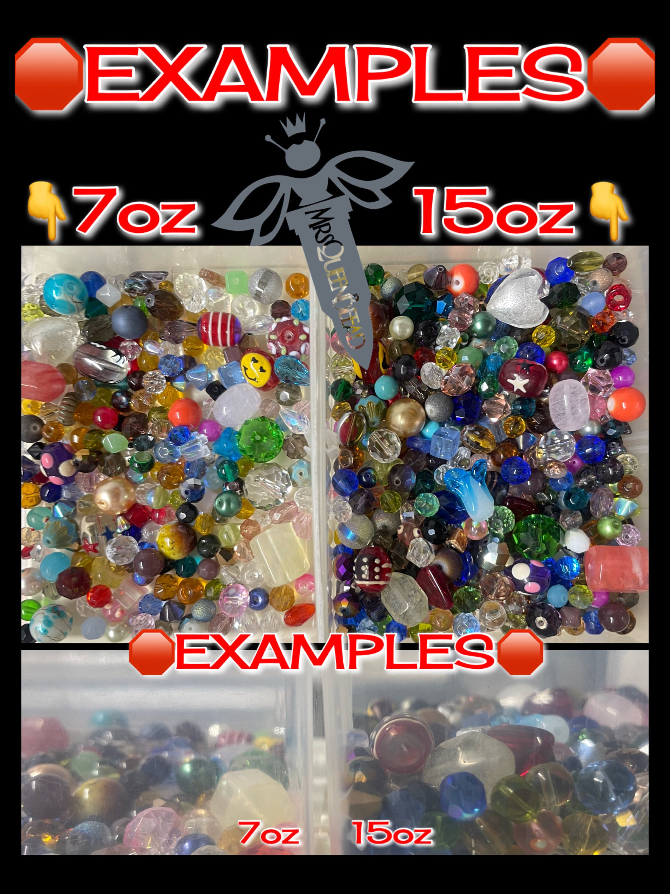 Set of beads box shell 6-20mm 280pcs