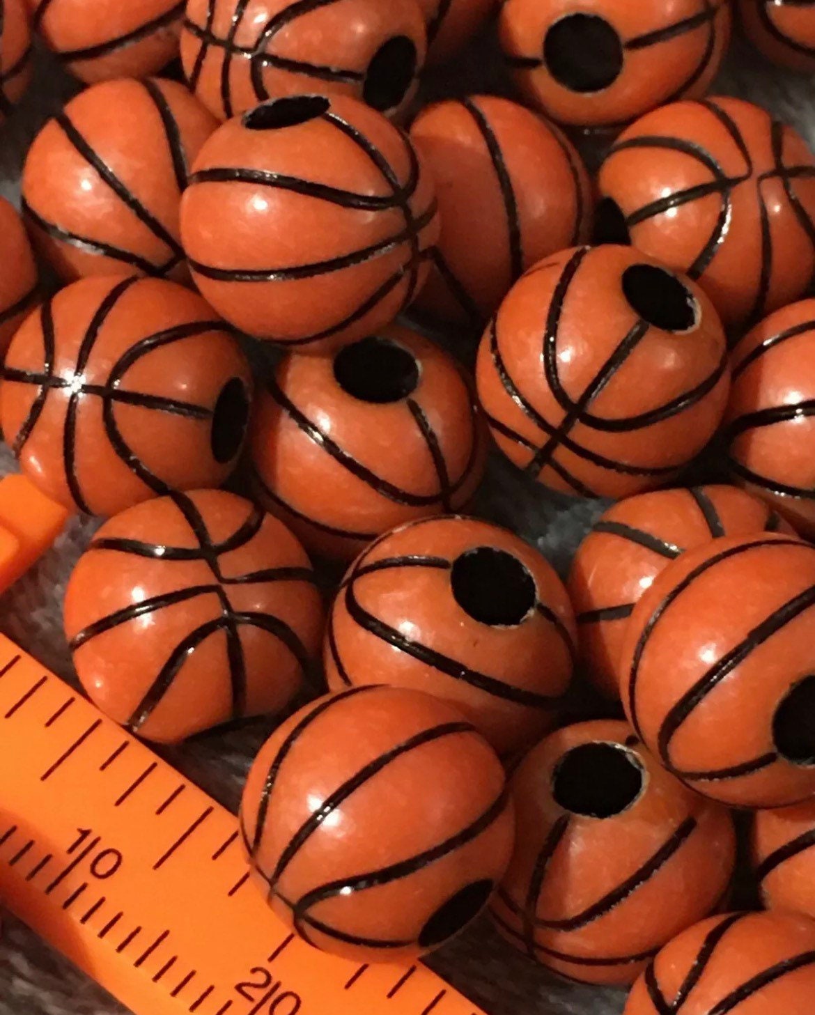 New 25 Pcs Basketball Bead Lot Beads 10mm plastic/acrylic Free Etsy
