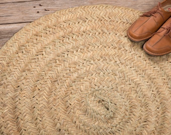 Natural Vegetal Round Mat Outdoor Indoor Washable Diameter 39" / 100 cm