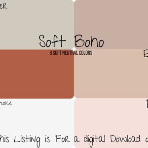 Set of 6 Soft Boho Neutral Clay Color Recipes- Sculpey Caly Recipes- Clay Color Recipes