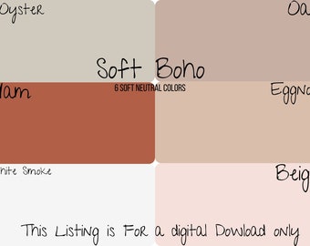 Set of 6 Soft Boho Neutral Clay Color Recipes- Sculpey Caly Recipes- Clay Color Recipes