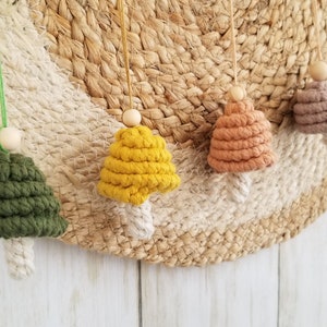 Macrame Mushroom Car Charm- Mushroom Macrame Mini Hanging- Mushroom Lover Car Decor- Mushroom Lover Home Decor
