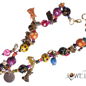 Bohemian Beaded Charm Necklace | Handmade Colorful Statement Jewelry