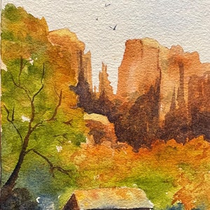 Red Rock Crossing Sedona original watercolor painting
