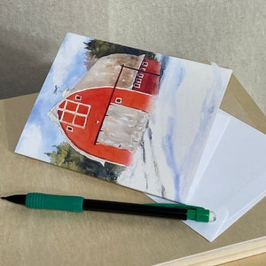 Red Barn blank notecards