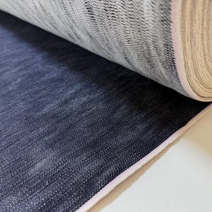 Sällsynt! 473 g ojämnt färgad slubdenim med vit kant, japanskt denimtyg bild 2