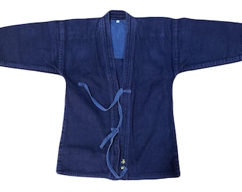 Japanese indigo sashiko kendo jacket No.8, Vintage cotton cloth