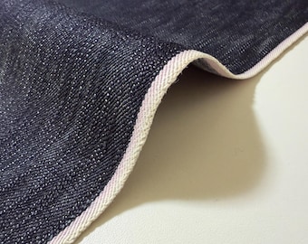 Selten! 15,8 oz ungleichmäßig gefärbter Slub-Denim mit weißer Webkante, japanischer Denimstoff