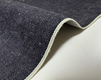 13,5 oz Indigo-Nep-Denimstoff mit blauer Webkante, Meterware, japanischer Denim