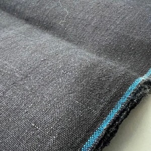 Tissu noir indigo japonais avec lisière bleue, textile en coton vintage, No.5455