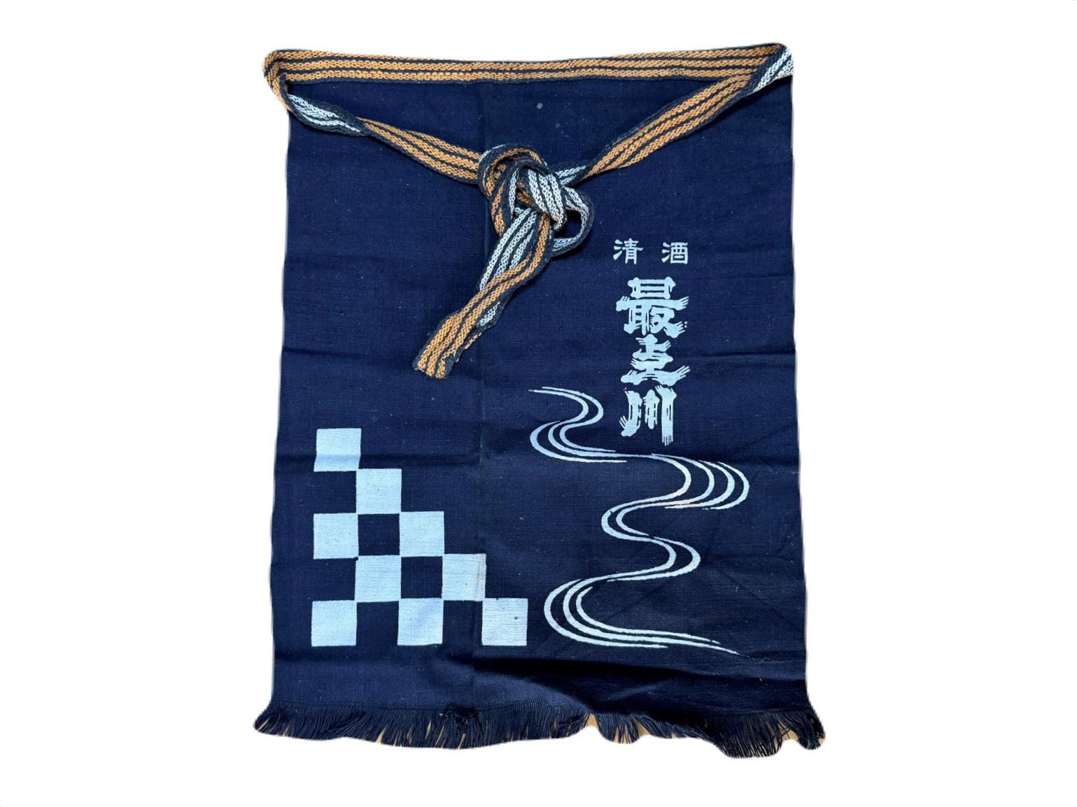 Japanese Vintage Indigo Maekake(traditional Style of Japanese