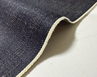 13.8 oz Indigo x Light Beige Slubby Selvage Japanese Fabric