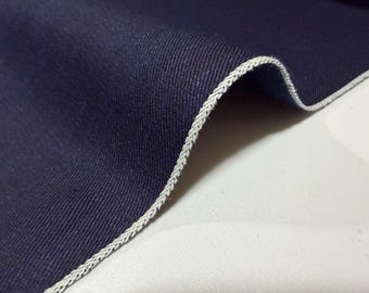 Cotton double-sided indigo shirt-weight fabric by the yard, Japanese fabric