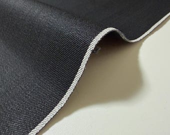 14 oz „Levi’s 66 Reproduction“ doppelseitiger schwarzer Denim, Meterware, japanischer Denimstoff