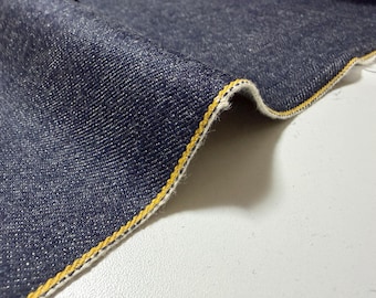 12 oz Indigo Japanese denim Fabric Yellow Selvage