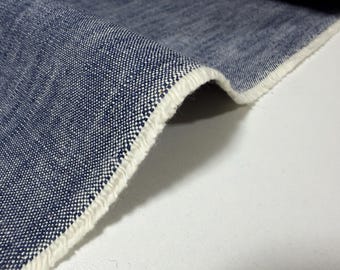 13 oz Japanese Indigo Cotton Heavy Oxford Fabric By The Yard