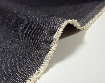 15 oz Double Width Black Japanese Denim Fabric By Yard