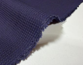 5.8 oz Japanese Indigo Cotton Waffle Fabric By The Yard