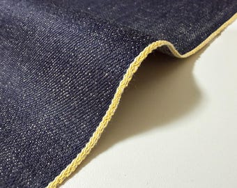 12,7 oz japanischer Indigo-Slubby-Denim mit gelber Webkante