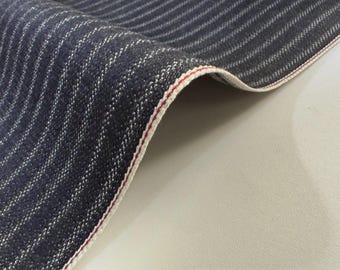 Rare! 11.3oz black hickory fabric with red selvage, Japanese fabric