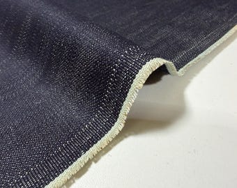 12.7 oz double-width Japanese indigo denim fabric by the yard, Indigo cotton fabric