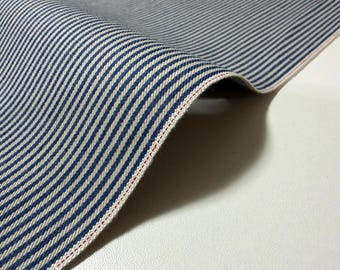 Japanese indigo hickory denim fabric by the yard, 9 oz, Indigo cotton fabric