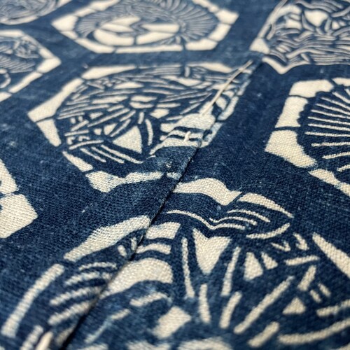 Japanese shops vintage indigo fabric, Indigo Katazome(stencil dyeing), Boro fabric.