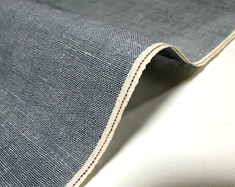 Japanischer graublauer Slub Chambray Red Selvage Meterware