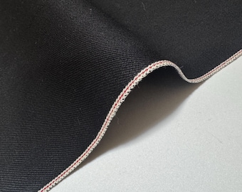 12,7 oz doppelseitiger schwarzer Denimstoff mit Webkante, Meterware, japanischer Baumwolldenim