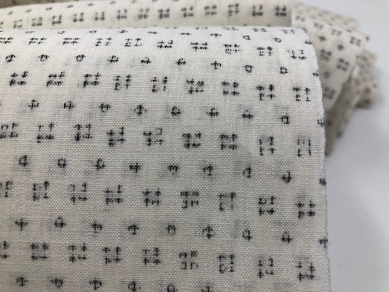 White linen kasuri kimono unsew and washed Japanese vintage