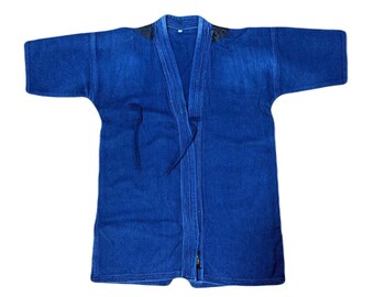 Japanese indigo sashiko kendo jacket No.9, Vintage cotton cloth